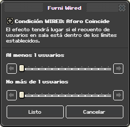 Ventana de configuración de Aforo Coincide