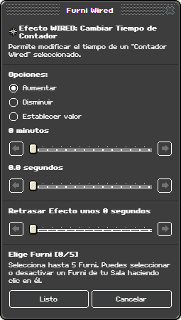 Ventana de configuración de Ajustar reloj