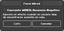 Ventana de configuración de Ausencia Negativa