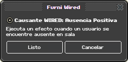 Ventana de configuración de Ausencia Positiva