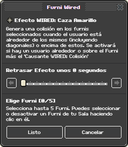 Ventana de configuración de Caza Amarillo