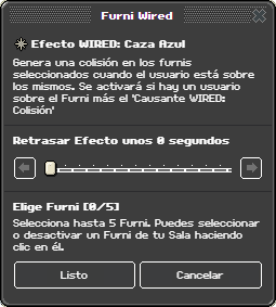 Ventana de configuración de Caza Azul