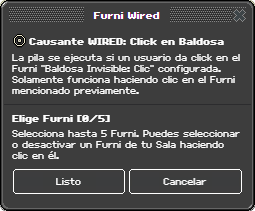 Ventana de configuración de Click en Baldosa