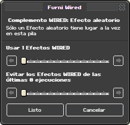 Ventana de configuración de Efecto aleatorio