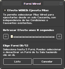 Ventana de configuración de Ejecuta Pilas