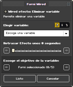 Ventana de configuración de Eliminar variable
