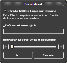 Ventana de configuración de Expulsar Usuario
