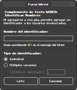 Ventana de configuración de Identificar Nombres
