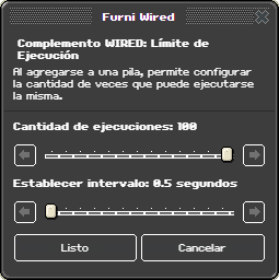 Ventana de configuración de Límite de Ejecución