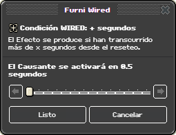Ventana de configuración de + segundos