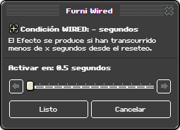 Ventana de configuración de - segundos