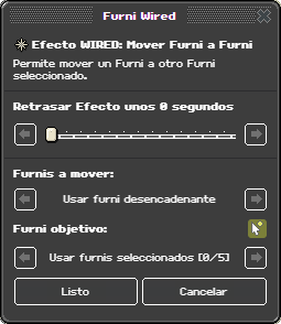 Ventana de configuración de Mover Furni a Furni