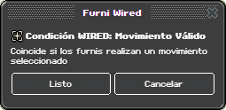 Ventana de configuración de Movimiento Válido