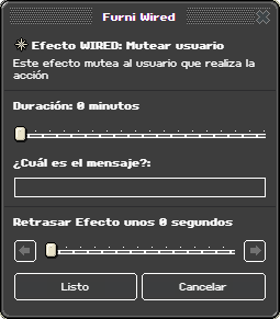 Ventana de configuración de Mutear usuario