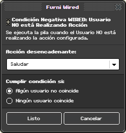 Ventana de configuración de Usuario NO está Realizando Acción