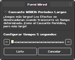 Ventana de configuración de Periodos Largos