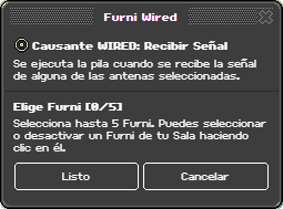 Ventana de configuración de Recibir Señal