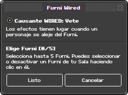 Ventana de configuración de Vete