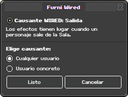 Ventana de configuración de Salida