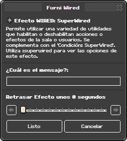 Ventana de configuración de SuperWired