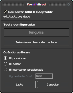 Ventana de configuración de Teclado