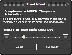Ventana de configuración de Tiempo de Animación