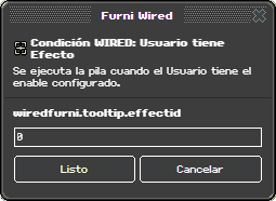 Ventana de configuración de Usuario tiene Efecto