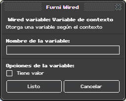Ventana de configuración de Variable de contexto